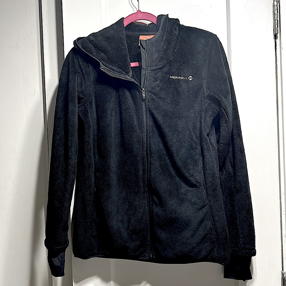 Merrell EUC soft plush hooded zip up jacket